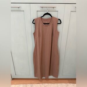 Woolx Cassie Toasted Almond Midi Dress A-Line- NEW